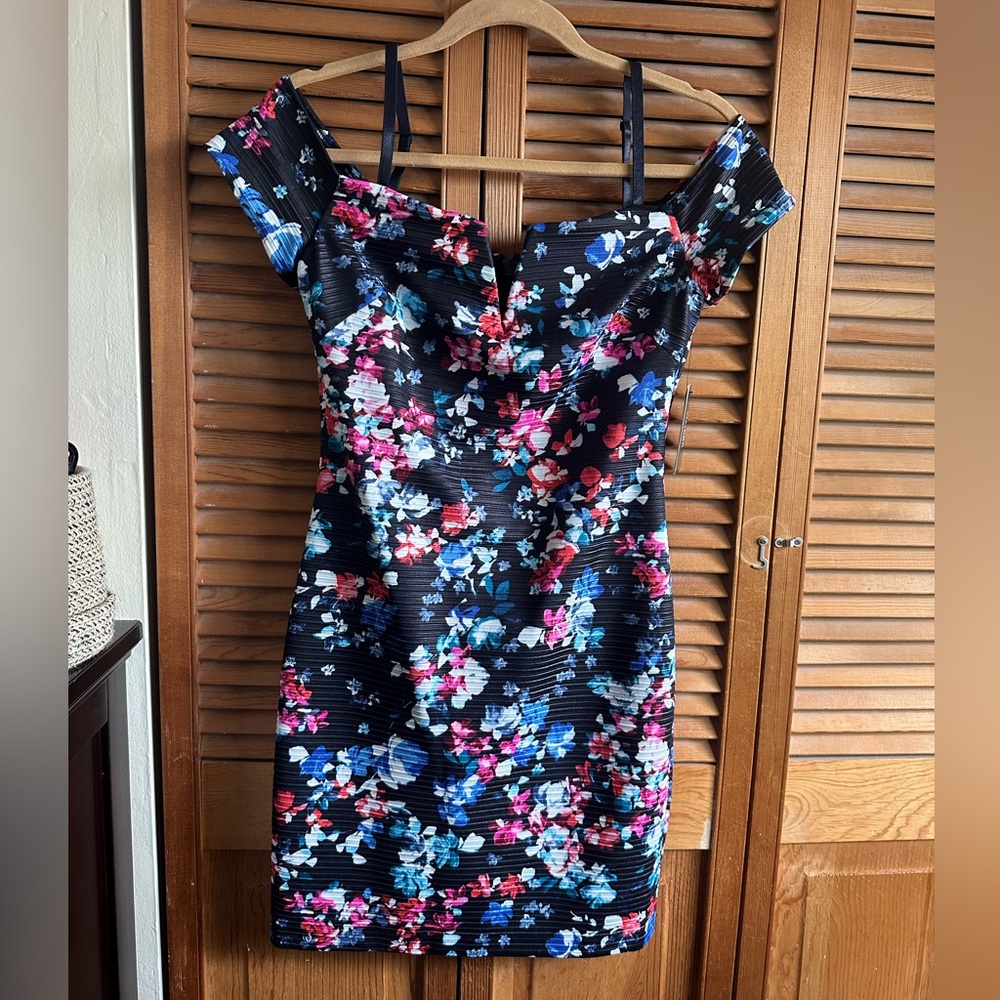 Guess Floral Mini Dress - Black, Blue, Red, White